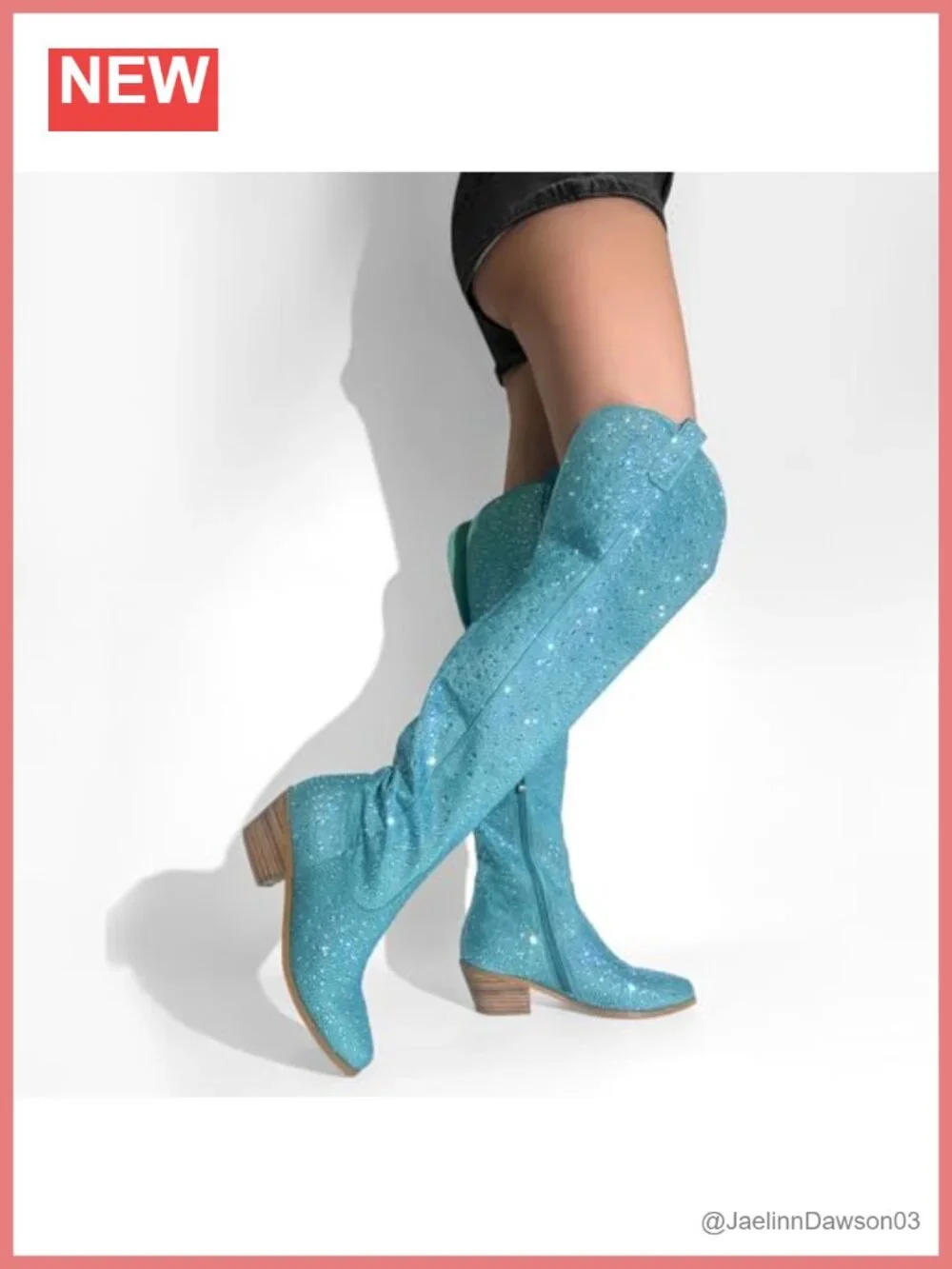 Womens Embroidered Rhinestone Western Cowboy Over Knee Stretchy Wide Calf
